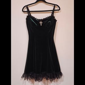 Dark Green Velvet Dress